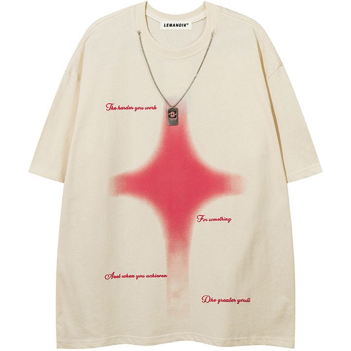 star and letter print t-shirt