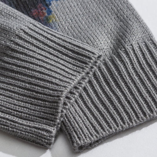 Peking Opera Print Knit Sweater
