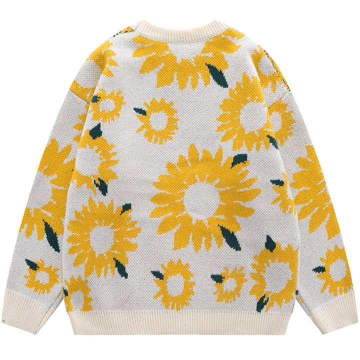 flocked fur sunflower sweater