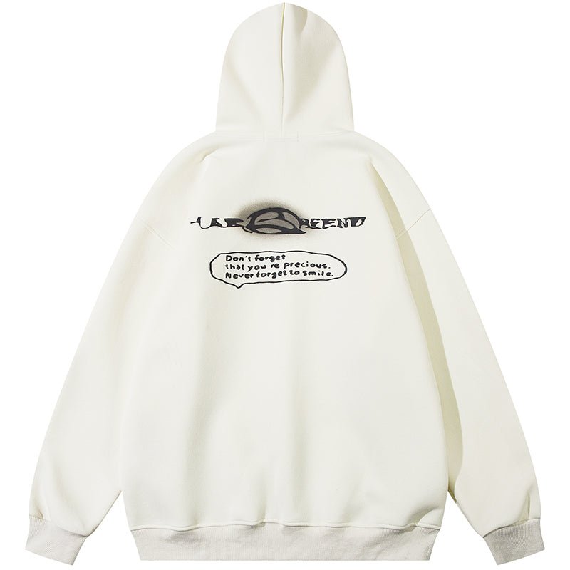 letter white hoodie