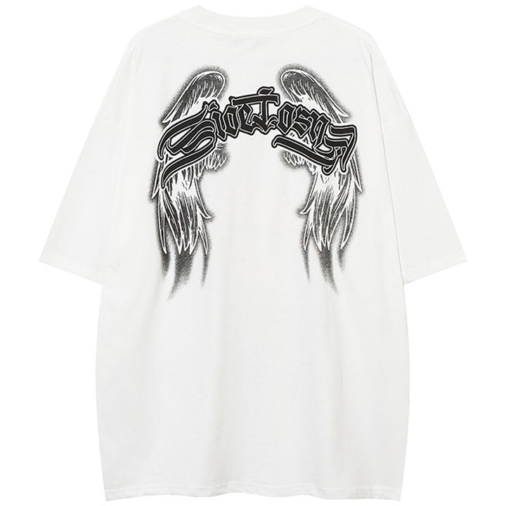 oversize angel print T-shirt