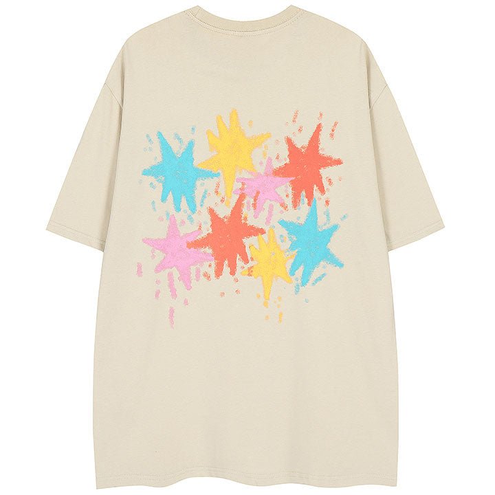 colorful irregular star T-shirt