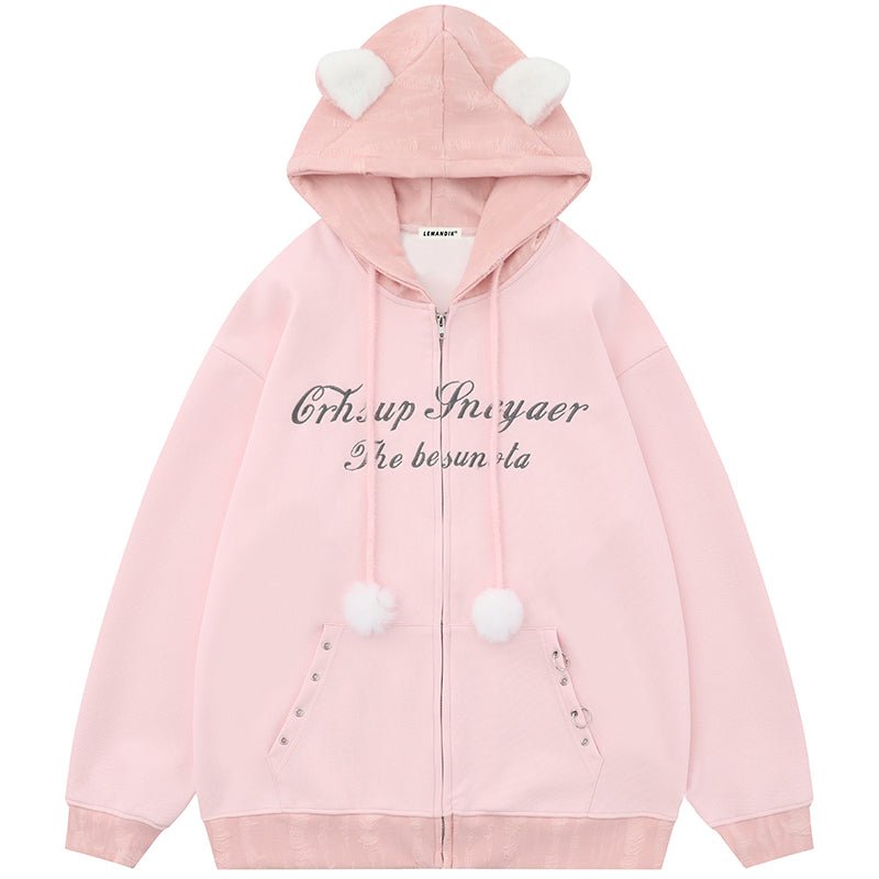 pink zipper hoodie