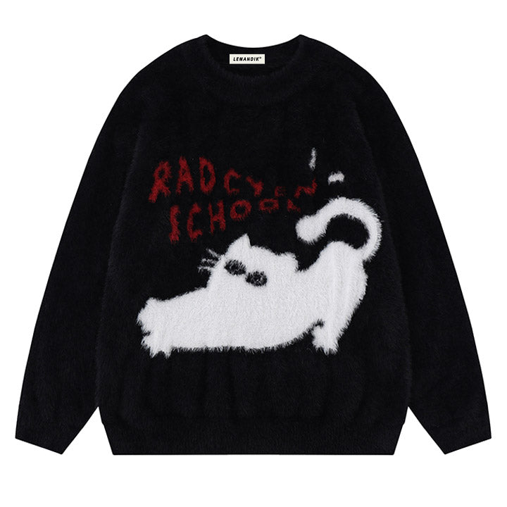 lazy cat furry sweater
