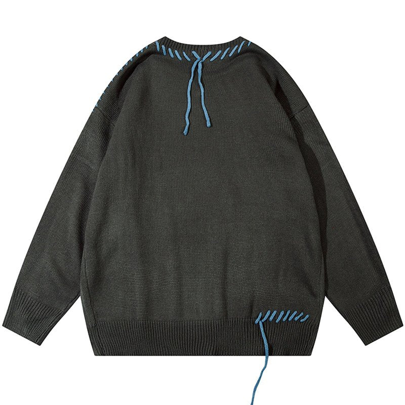 jacquard graphic sweater