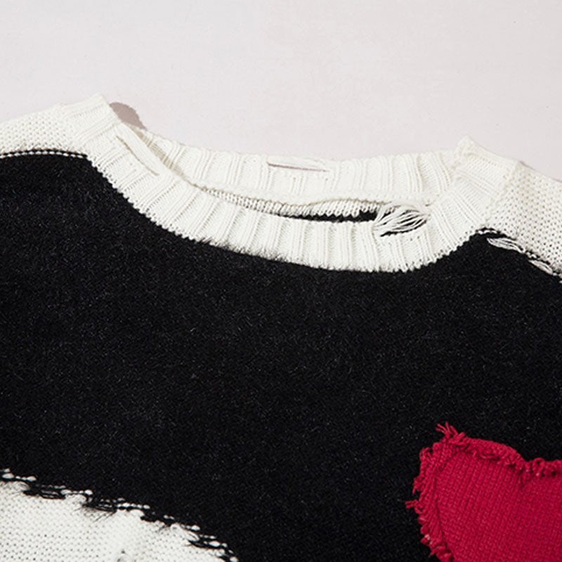 heart patchwork sweater