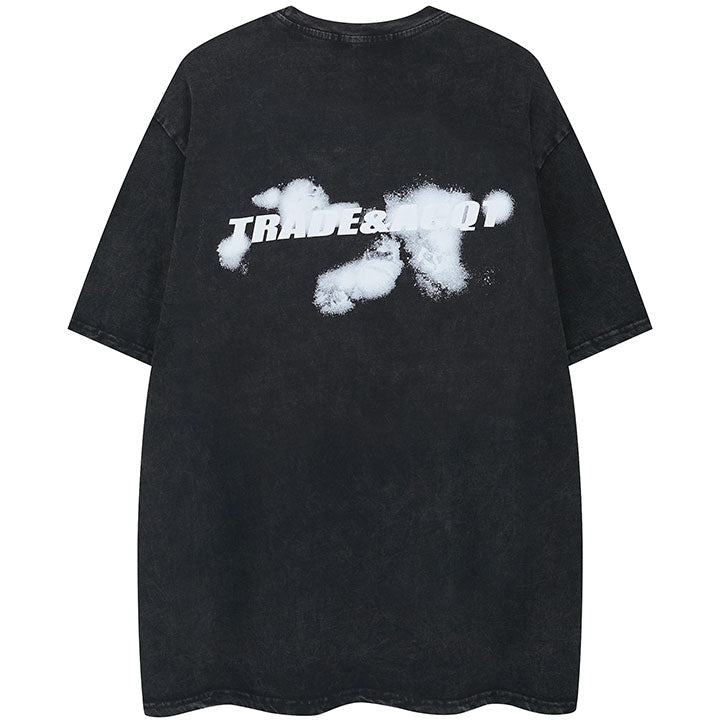 black washed t-shirt fumes and letter