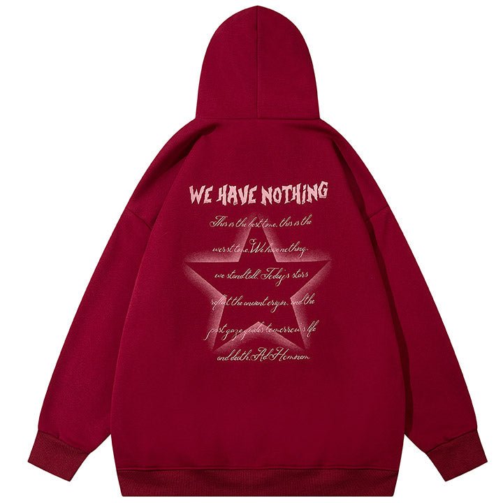 letter and star print hoodie