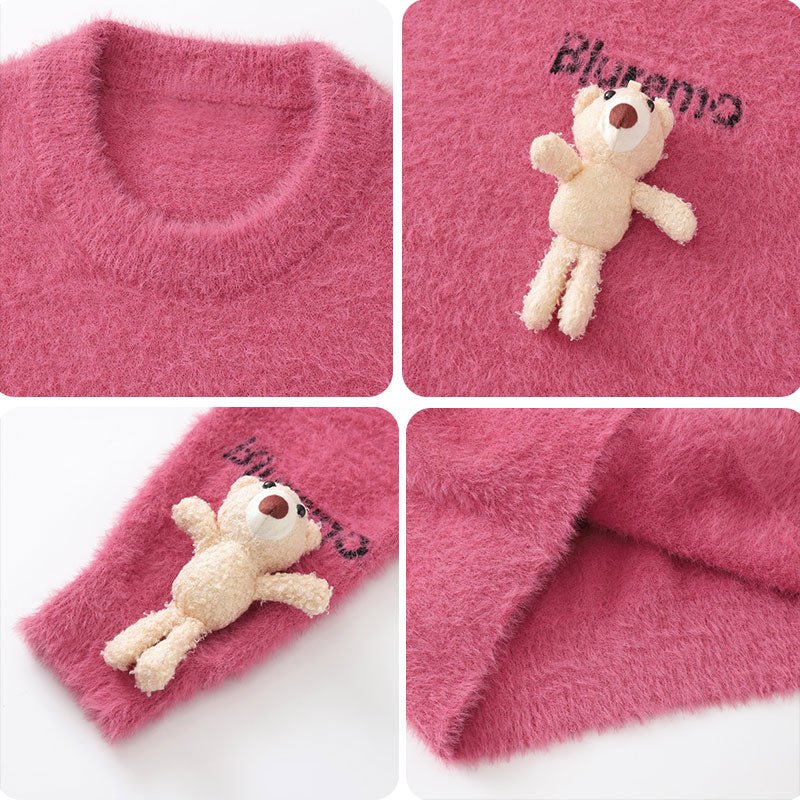 cozy mohair bear toy sweater
