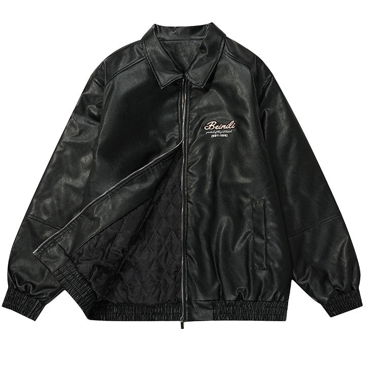 cotton liner leather jacket