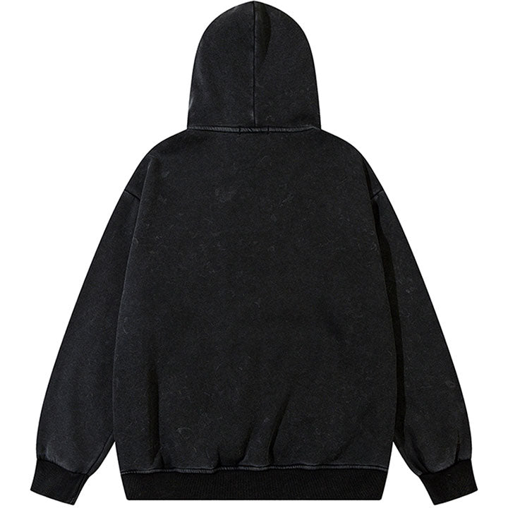 letter pattern hooded sweatshirt