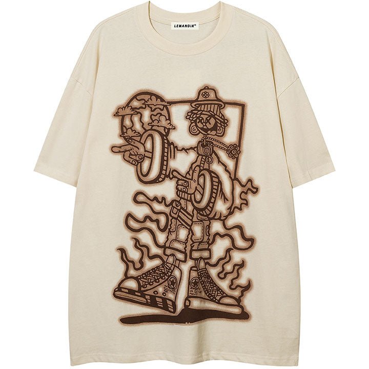 cartoon boy pattern T-shirt