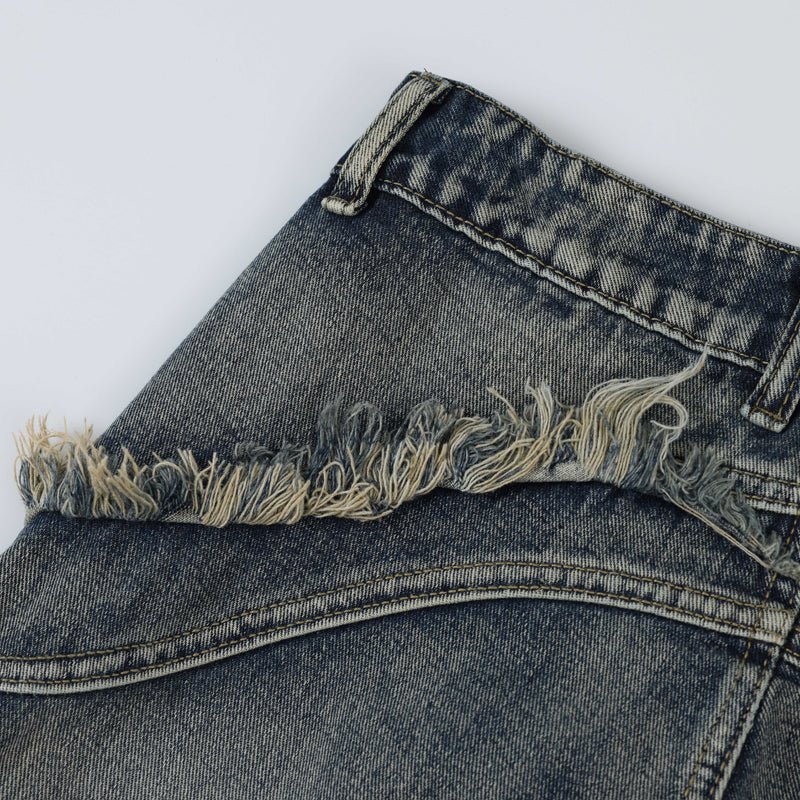 distressed cargo jeans for men