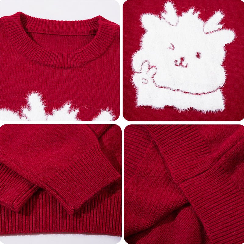 flocked fur dragon sweater