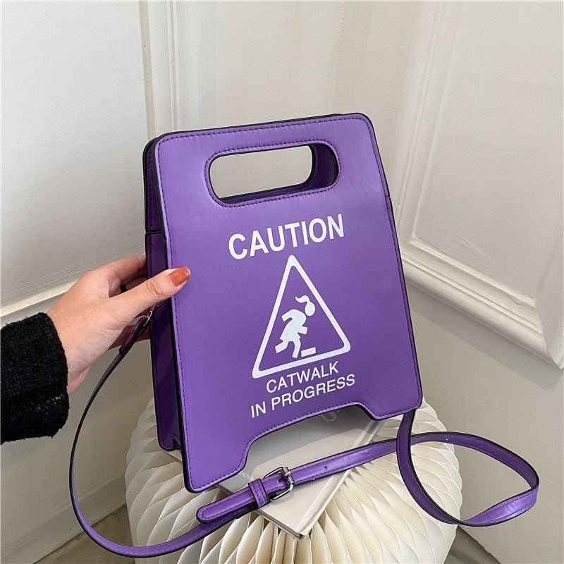 purple mini caution bag