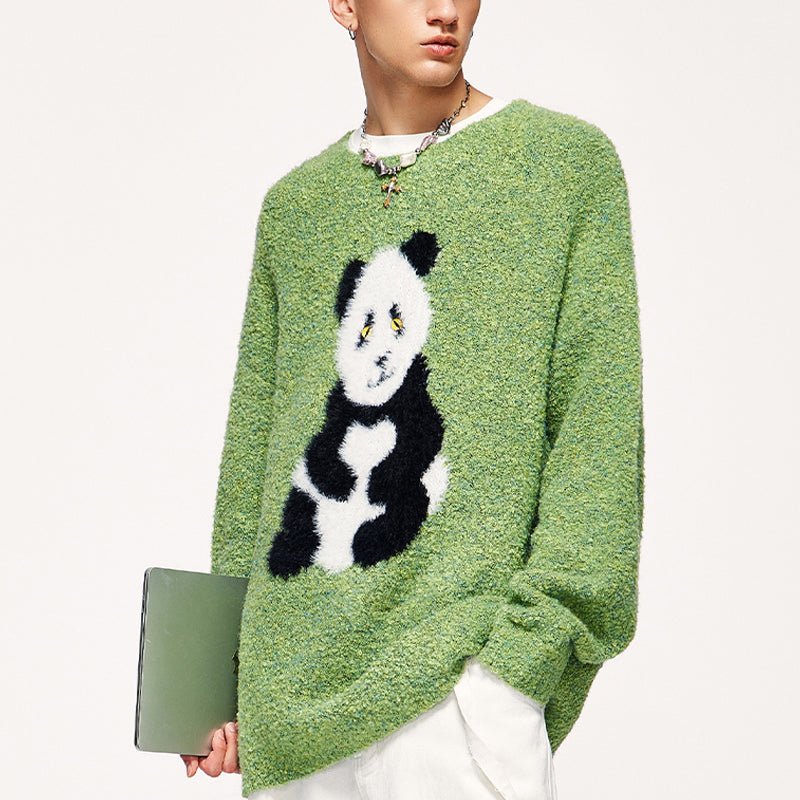 green panda sweater for men