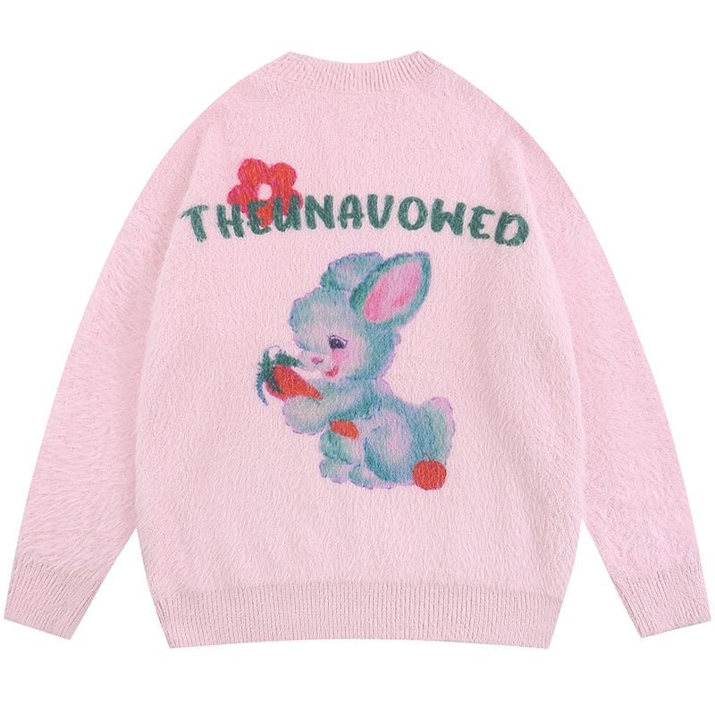 warm jacquard rabbit sweater