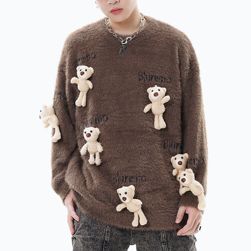 brown mohair bear sweater
