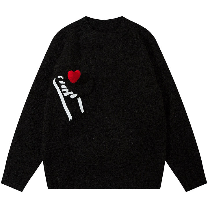 high street heart pin sweater