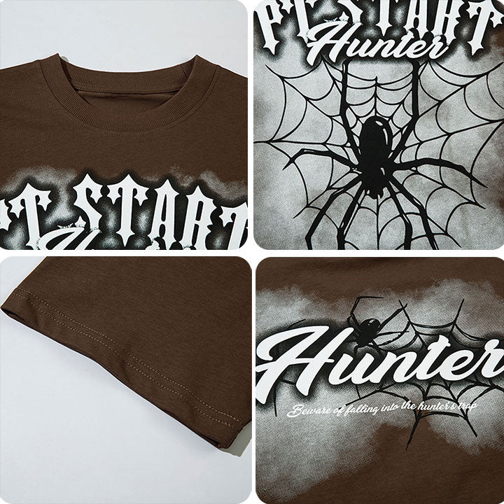 spider web print T-shirt