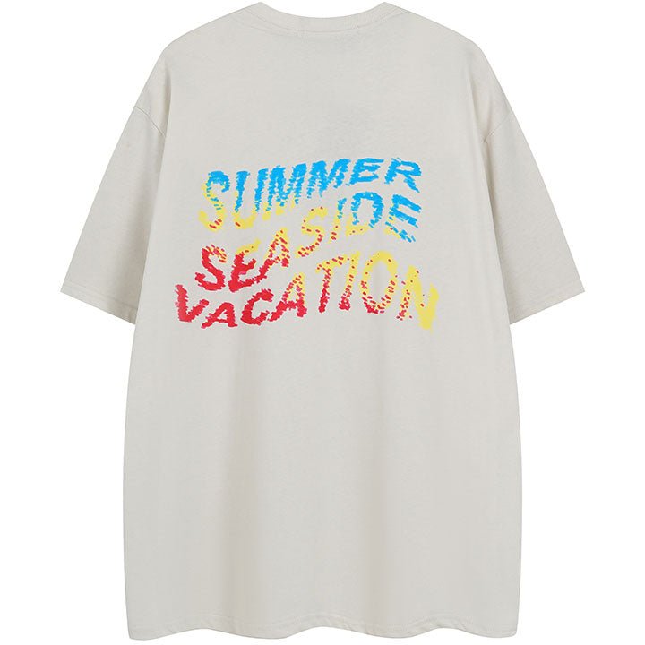 colorful letter print T-shirt