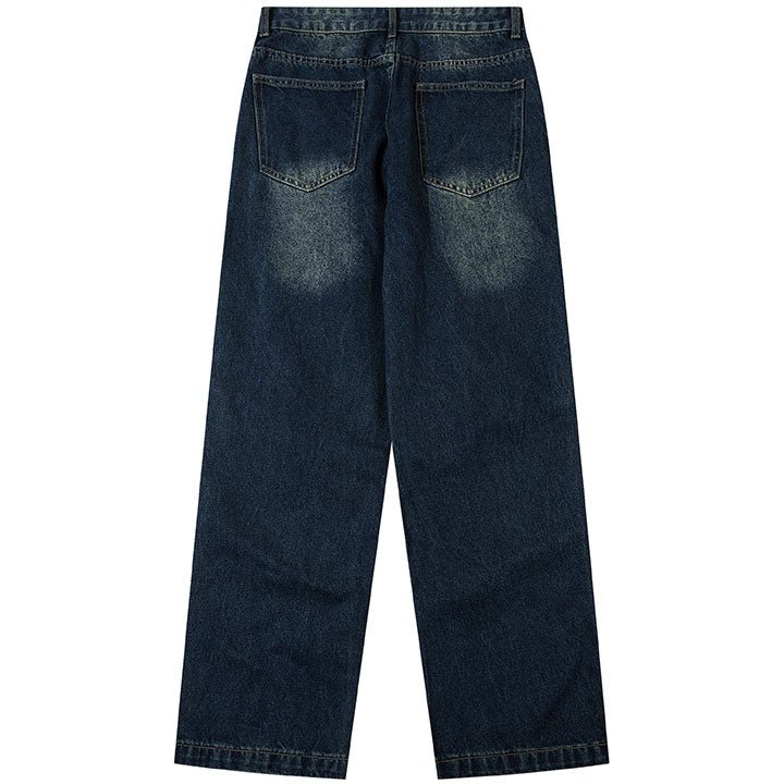 loose style zipper pocket jeans
