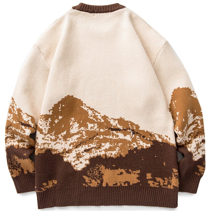 coffee sweater snow mountain