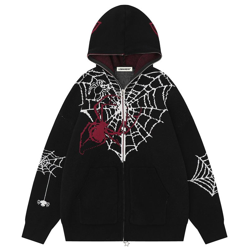 spider web and heart sweater