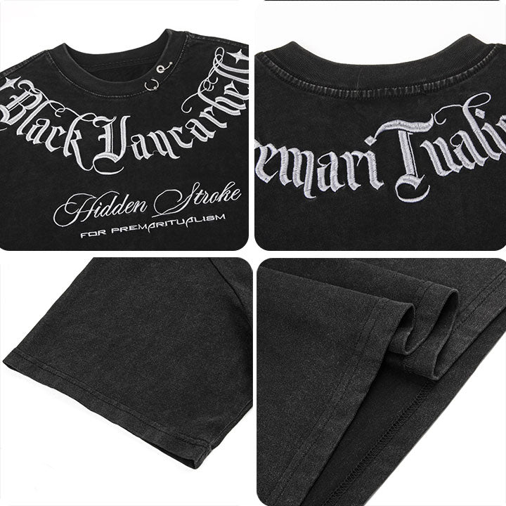 embroidery letter t-shirt