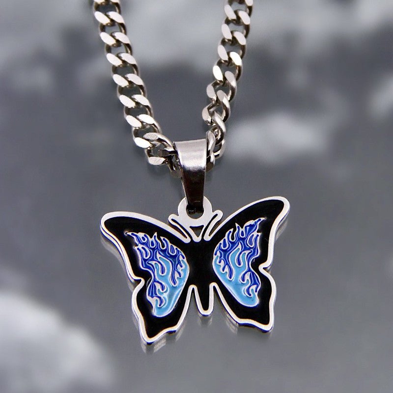 Titanium Steel butterfly necklace