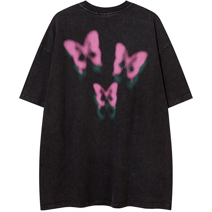 summer t-shirt with blurred butterfly