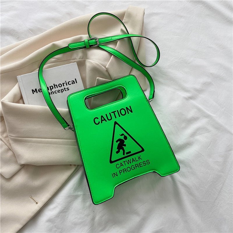 women's caution shoulder bag