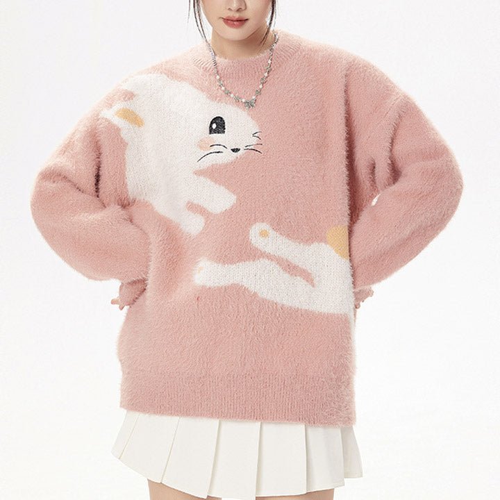 plush rabbit sweater