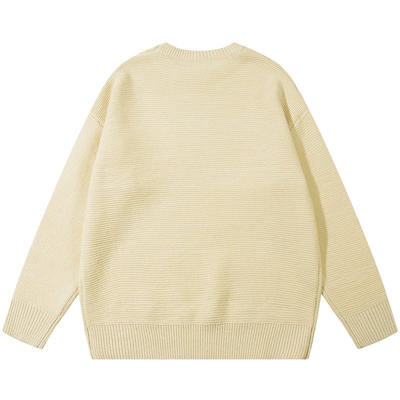 cream knit dinosaur sweater