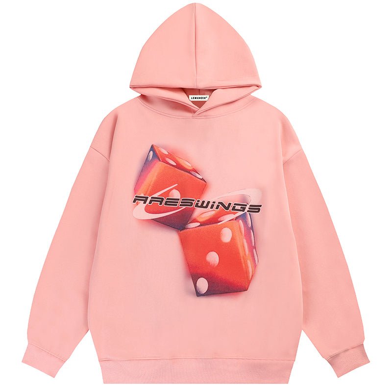 pink dice hoodie for women