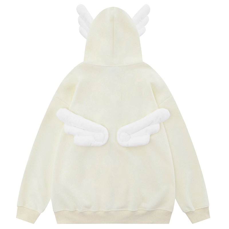 funny zipper hoodie with wings
