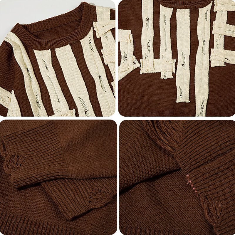 patch knit sweater