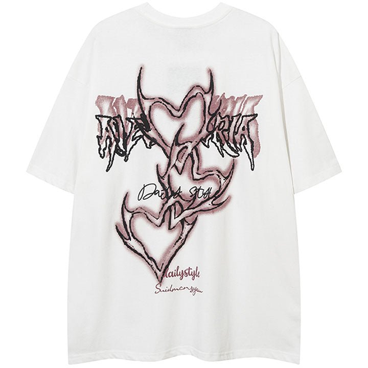 devil heart print T-shirt