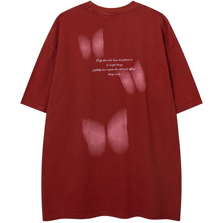 crew neck butterfly patch T-shirt