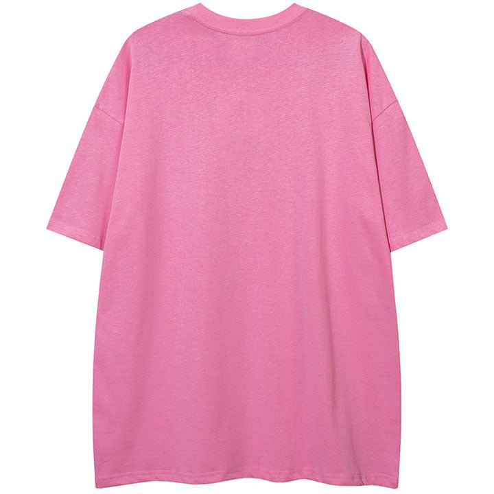 guitar boy patch pink t-shirt