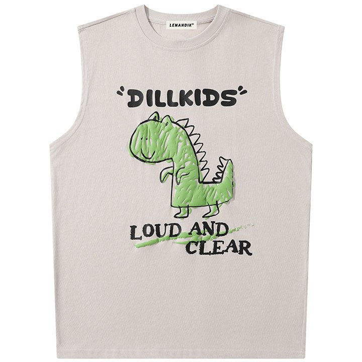dinosaur and letter print vest
