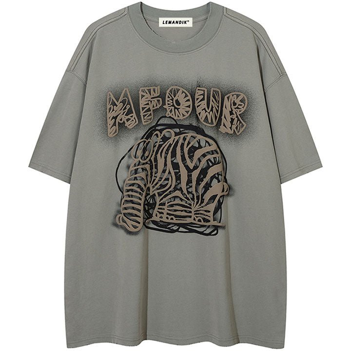 summer elephant patch T-shirt
