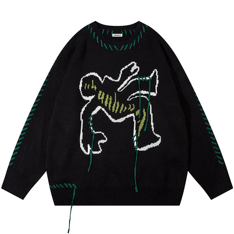 lazy graphic sweater
