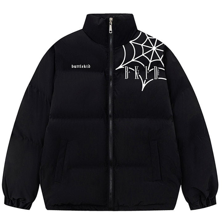 spider web puffer jacket