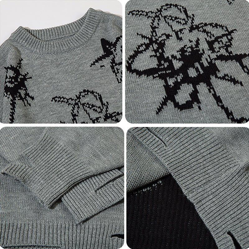 ripped pattern sweater