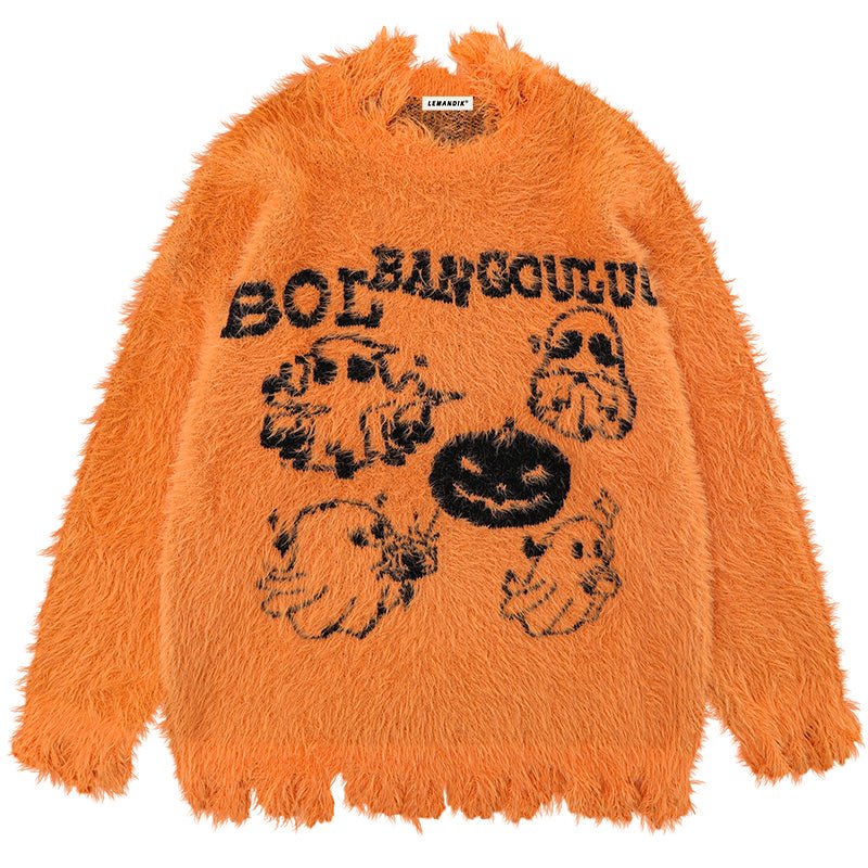 mohair graphic ghost sweater