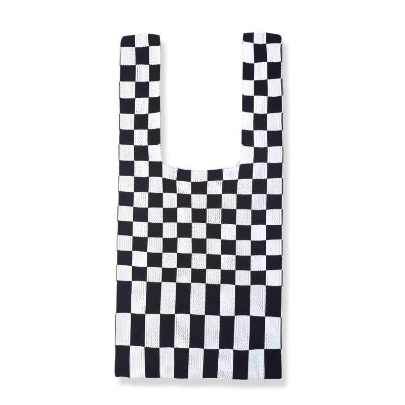 Lemandik Checkerboard Knitted Handbag