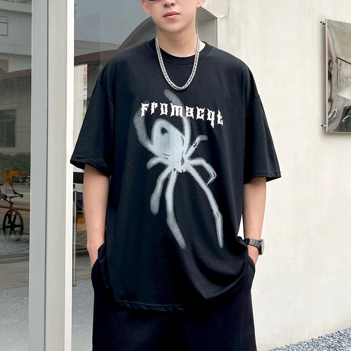 men's t-shirt with spider pattern