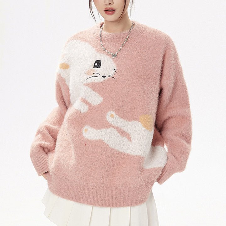 pink rabbit sweater