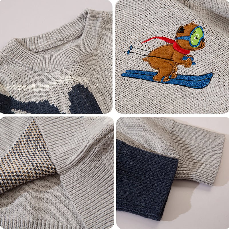 Knitted ski bear sweater